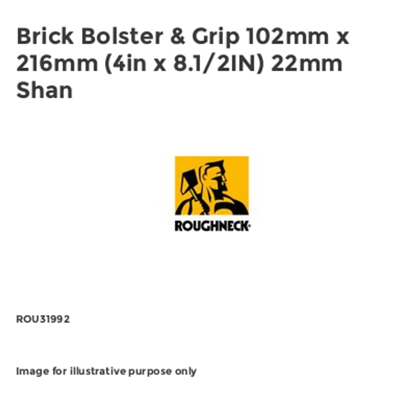 Brick Bolster & Grip 102mm x 216mm (4in x 8.1/2IN) 22mm Shan ROU31992