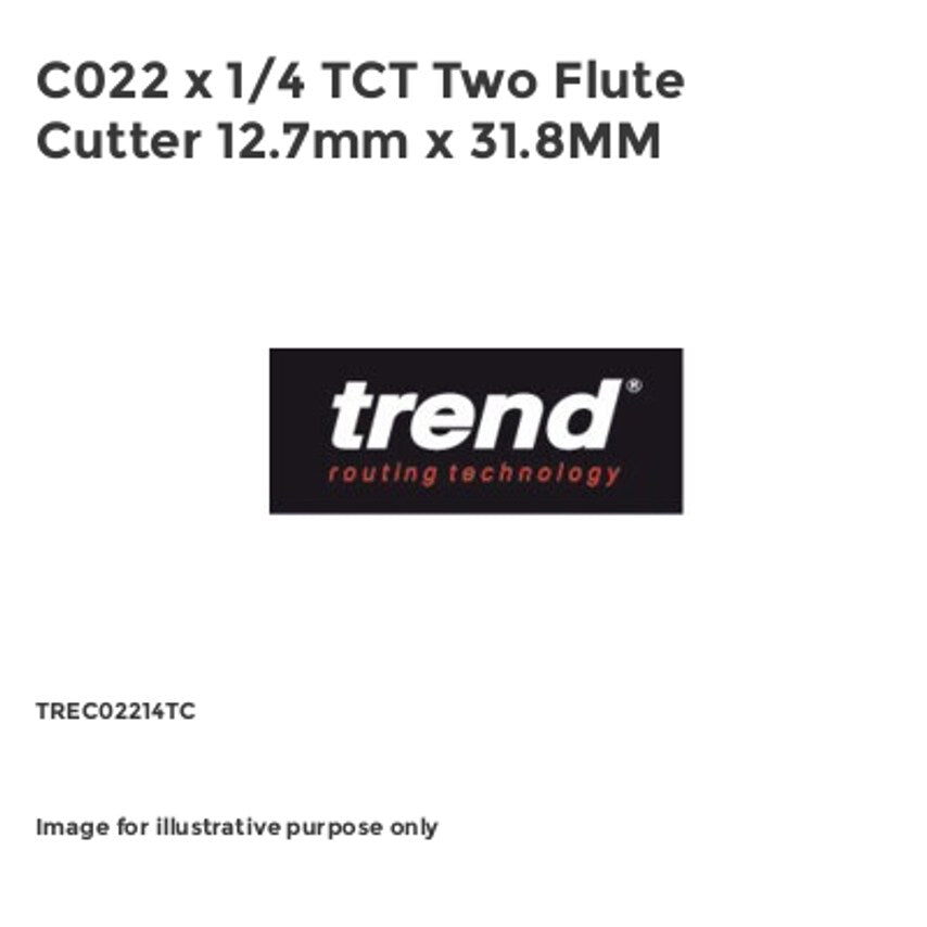 C022 x 1/4 TCT Two Flute Cutter 12.7mm x 31.8MM
