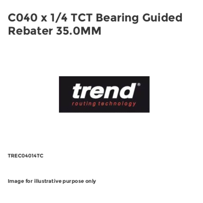C040 x 1/4 TCT Bearing Guided Rebater 35.0MM