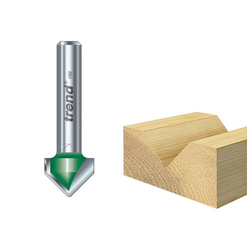 C044 x 1/4 TCT CraftPro Chamfer V-Groove Cutter 45 6.0 x 12.7mm TREC04414TC