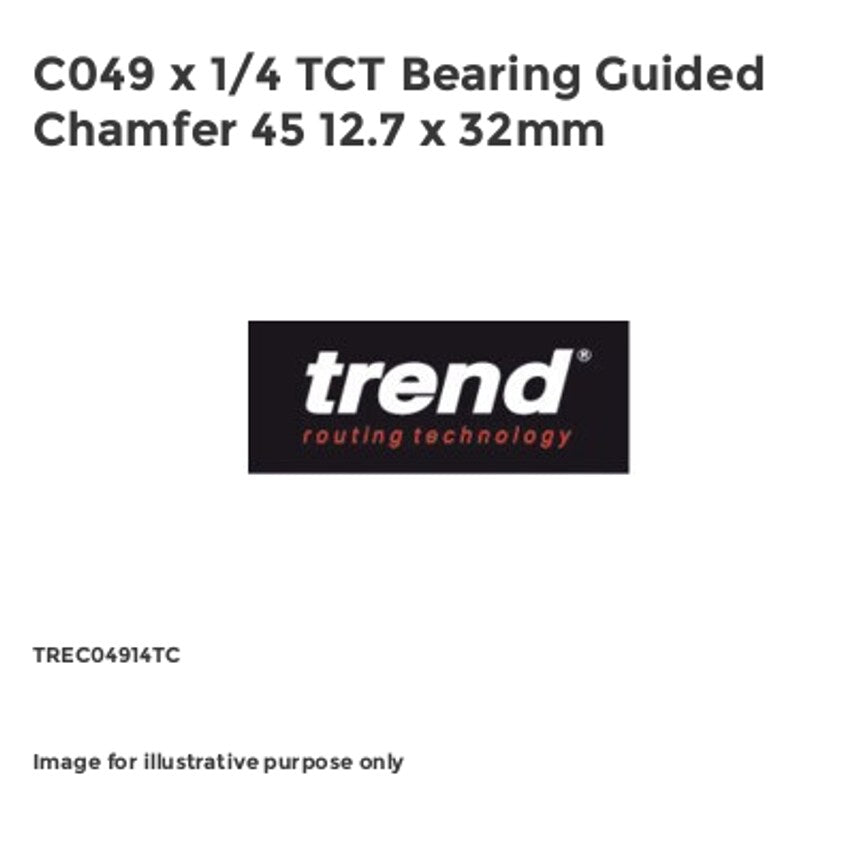 C049 x 1/4 TCT Bearing Guided Chamfer 45 12.7 x 32mm