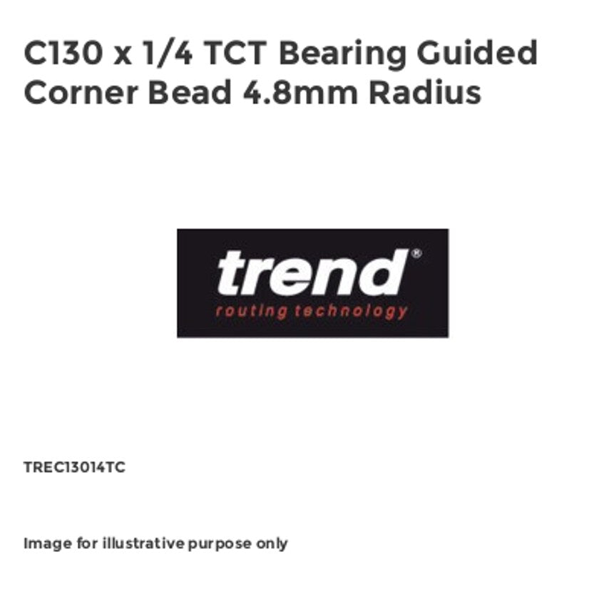 C130 x 1/4 TCT Bearing Guided Corner Bead 4.8mm Radius