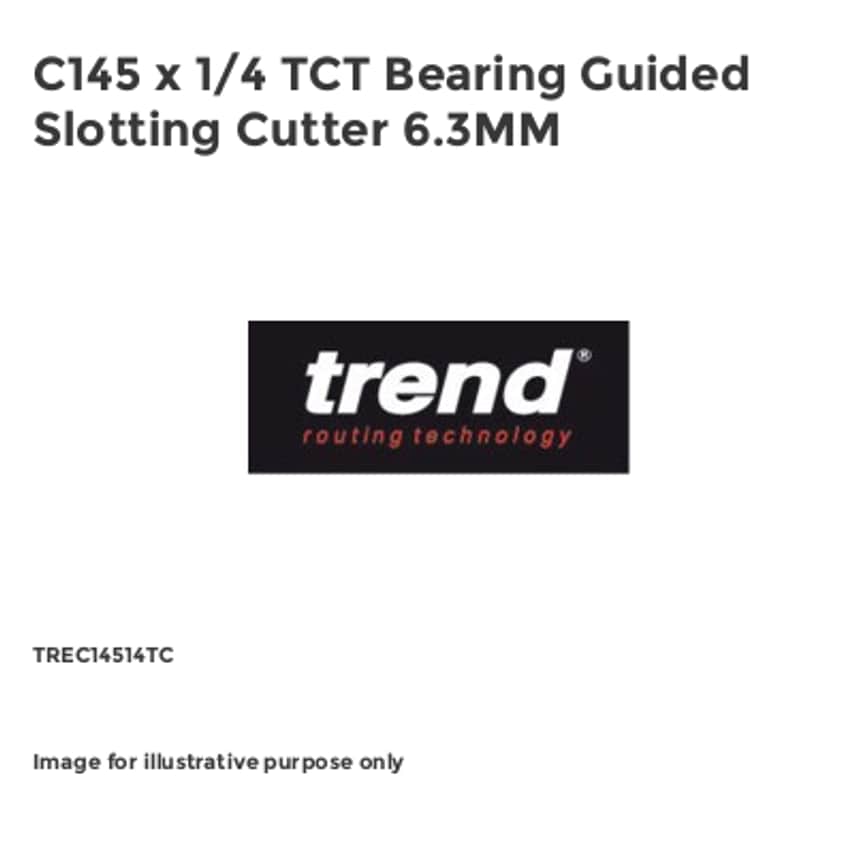 C145 x 1/4 TCT Bearing Guided Slotting Cutter 6.3MM