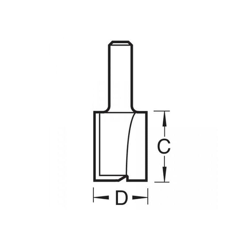 C153 x 1/2 TCT Two Flute Workshop Cutter 12.7 x 50.0mm TREC15312TC