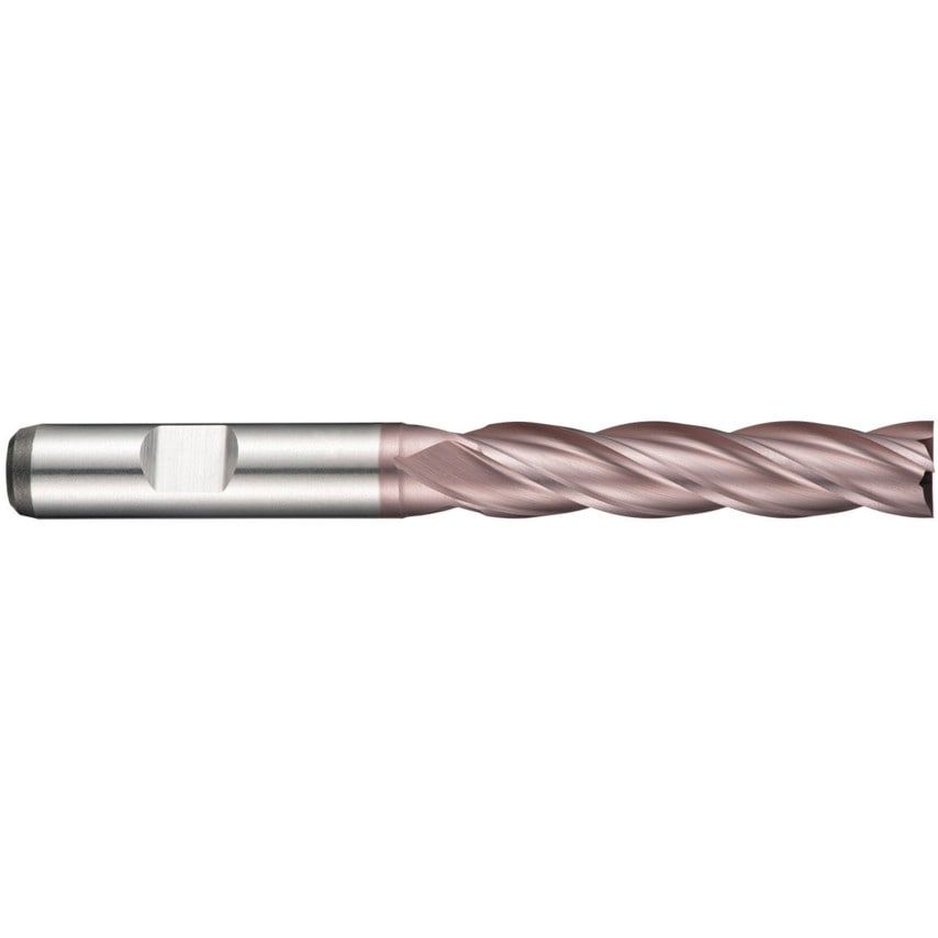 C295 9.00MM HSS-E Multi Flute Flatted Shank Long Series End Mill - TiCN Coated DIN 844 L
