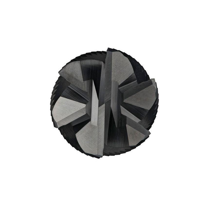 C908 14.00MM HSS-E Flatted Shank Multi Flute Roughing End Mill - Alcrona Coated DIN 844 K