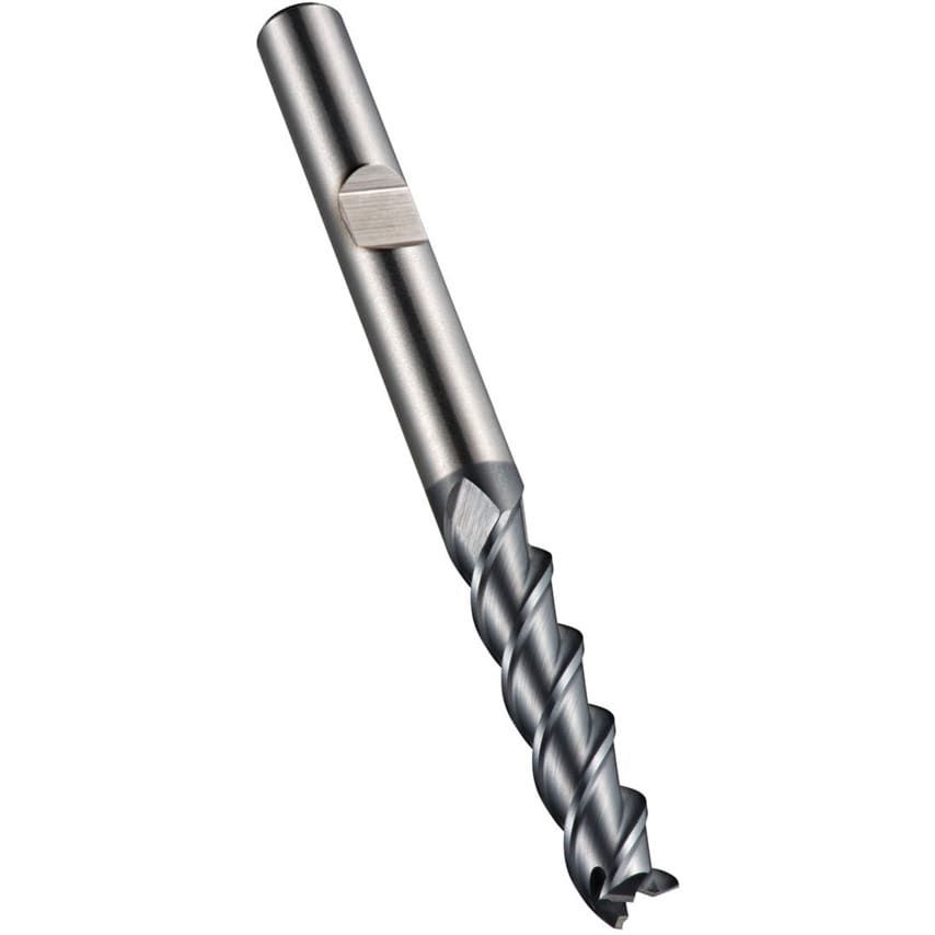 C920 8.00MM HSS-E Flatted Shank Multi Flute Long Series End Mill - Alcrona Coated - DIN 844L