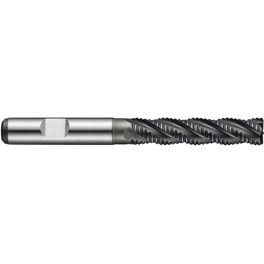 C948 10.00MM HSS-E Flatted Shank Long Series Roughing End Mill - Alcrona Coated DIN 844 L