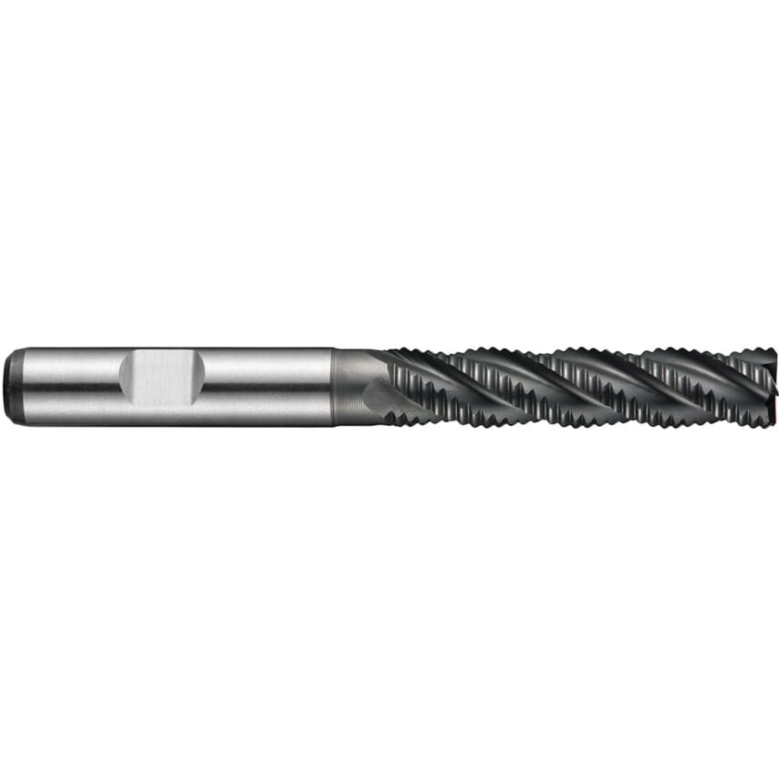 C948 6.00mm HSS-E Flatted Shank Long Series Roughing End Mill - Alcrona Coated DIN 844L