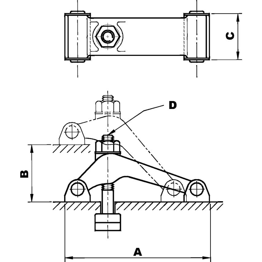 CC19NC50 M12 x 125mm Swivel 'S' Clamp