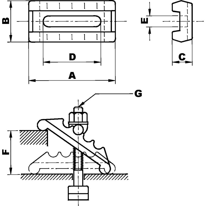 CC210216 M16 x 150mm Adjustable 'S' Clamp