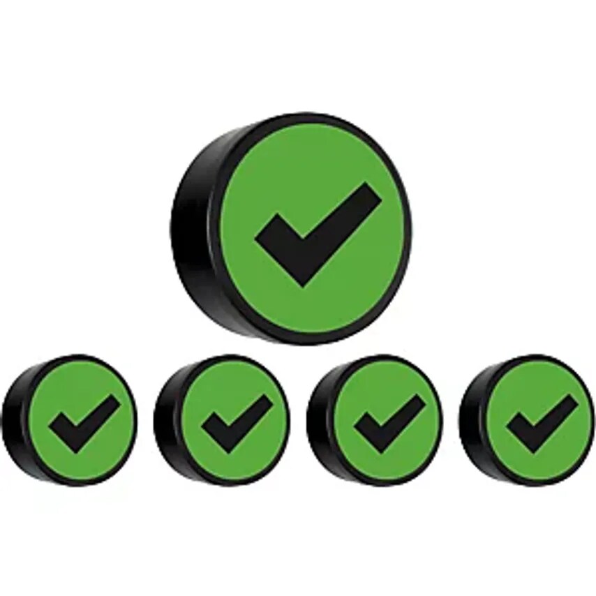 CHECK Round Magnet, 35mm, Pack Of 10, Green