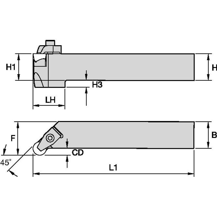 CRGPL203DV C Clamping Holder W1.25 L6.00