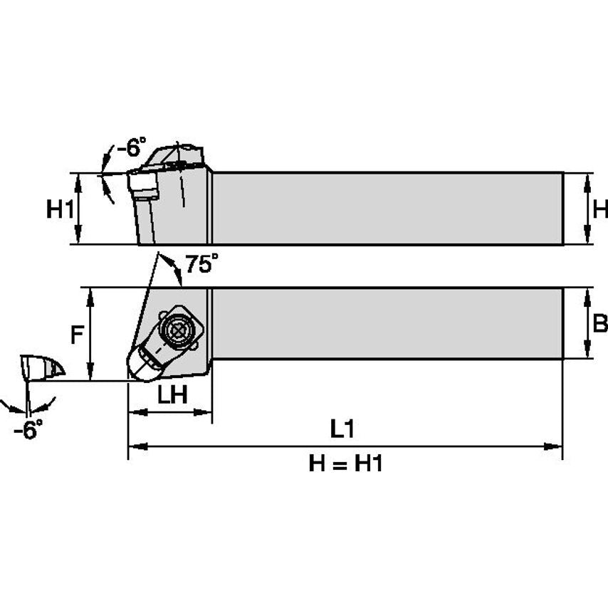 CRSNR2525M12MN7 C Clamping Holder W25, 0MM L150