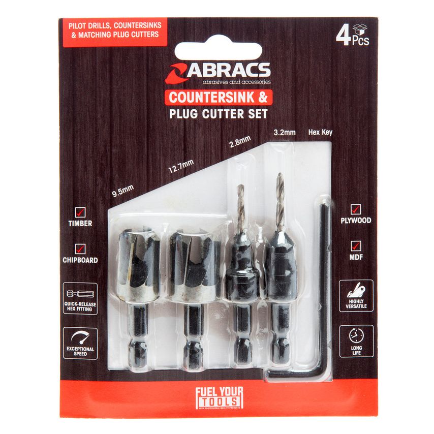 CSDBSET4 Countersink & Plug Cutter Set (4pc)