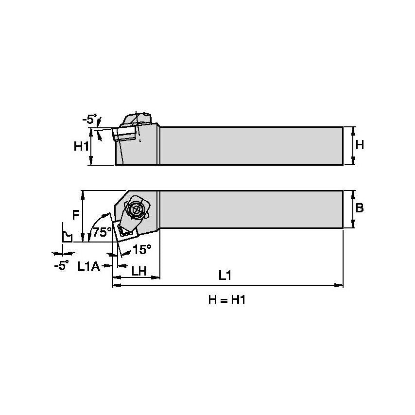 CSKNR164DMX5 N Clamping Holder W1.00 L6.00