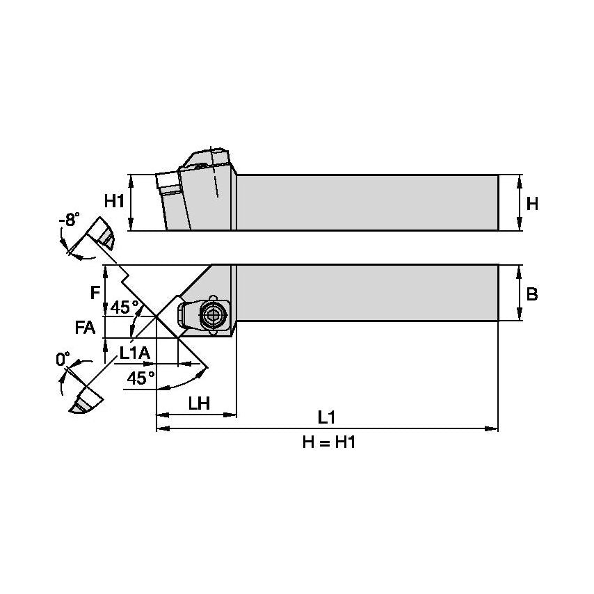 CSSNL2525M12-MX7 N Clamping Holder W25, 0MM L150