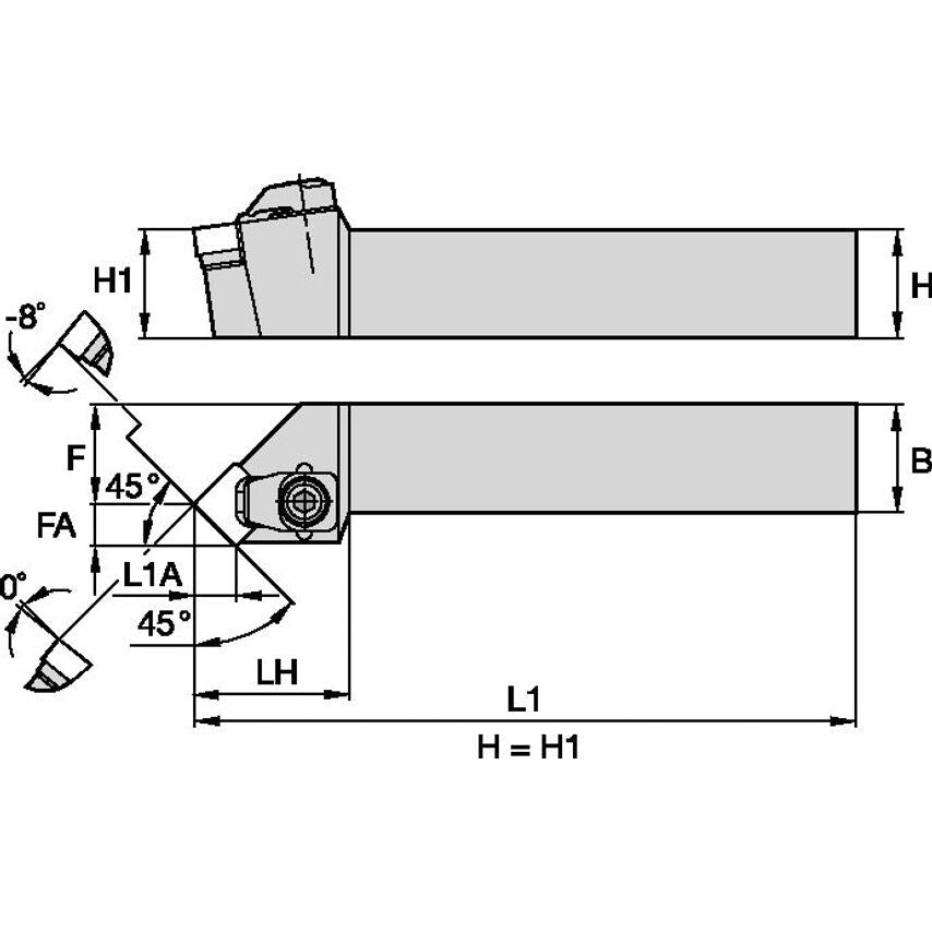 CSSNR2525M12-MN7 C Clamping Holder W25, 0MM L141