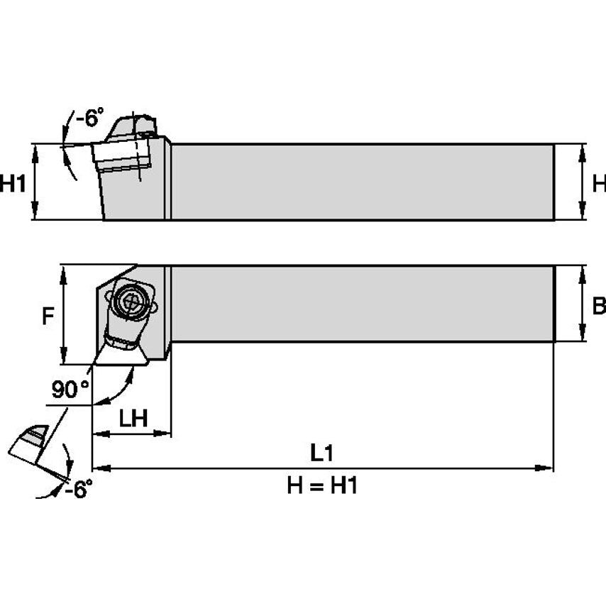 CTGNR2525M16-MN4 C Clamping Holder W25, 0MM L150