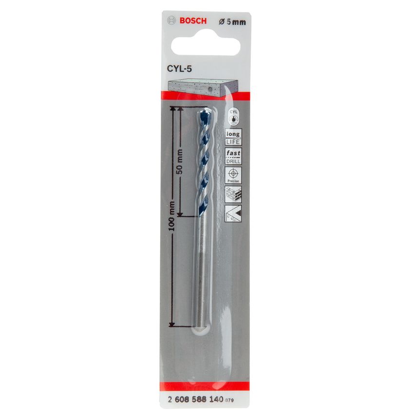 CYL-5 Concrete Drill Bit 5 x 50 x 100mm