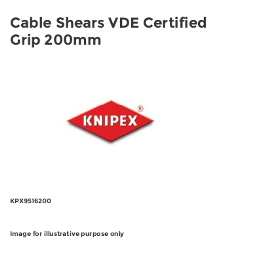 Cable Shears VDE Certified Grip 200mm