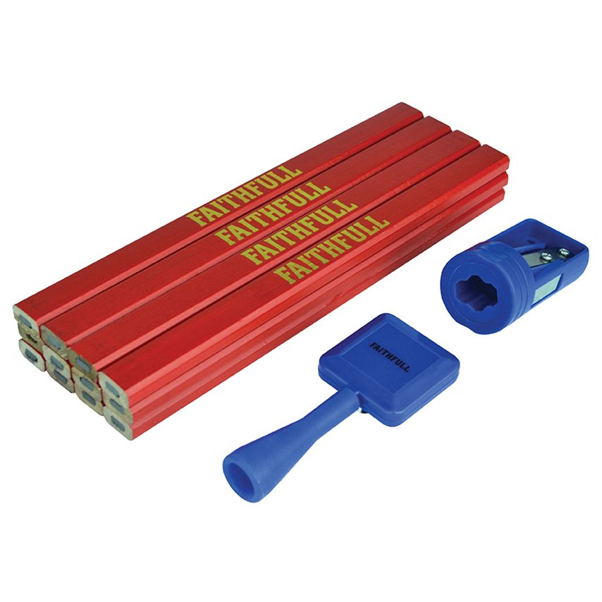 Carpenter's Pencil Kit Red / Medium (Pack 12) FAICPRKIT