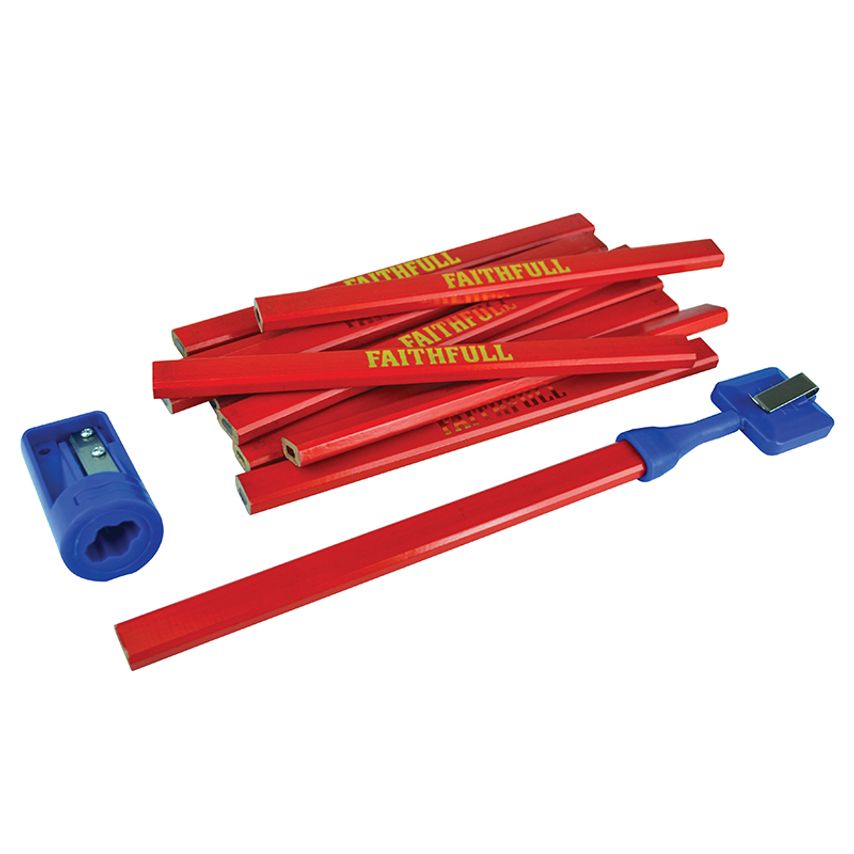 Carpenter's Pencil Kit Red / Medium (Pack 12) FAICPRKIT