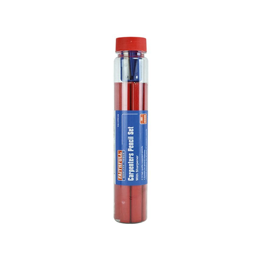 Carpenter's Pencils Tube & Sharpener FAICPR12S