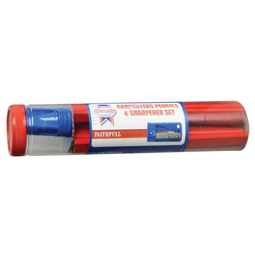 Carpenter's Pencils Tube & Sharpener FAICPR12S