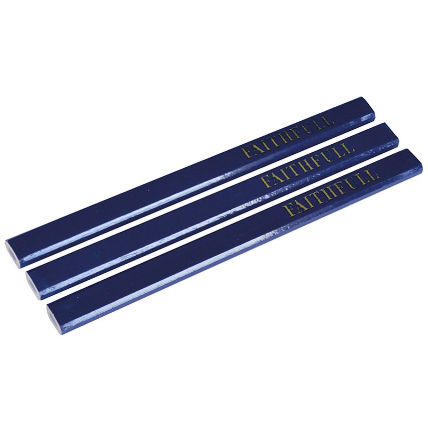 Carpenter's Pencils - Blue / Soft (Pack 3) FAICPB