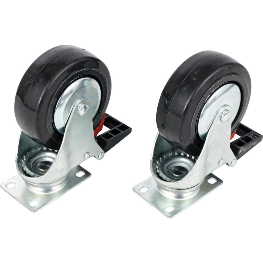 Castors 5X2 TPR 2 X Fix, 2XSWIV, Full Brake: Ken Pro