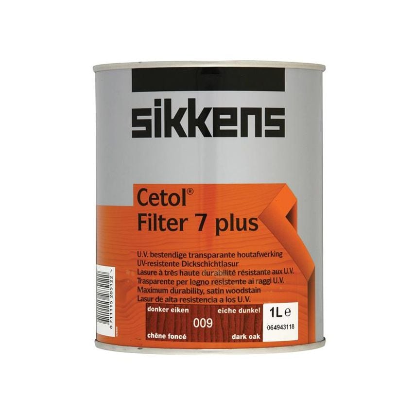 Cetol Filter 7 Plus Translucent Woodstain Dark Oak 1 litre SIKCF7PDO1L
