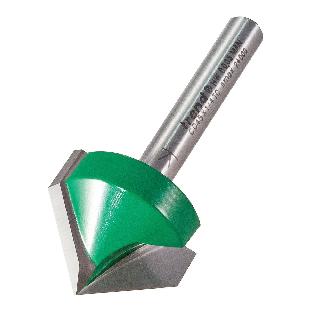 Chamfer V Groove Cutter angle=45 Degrees - C045X1/4TC