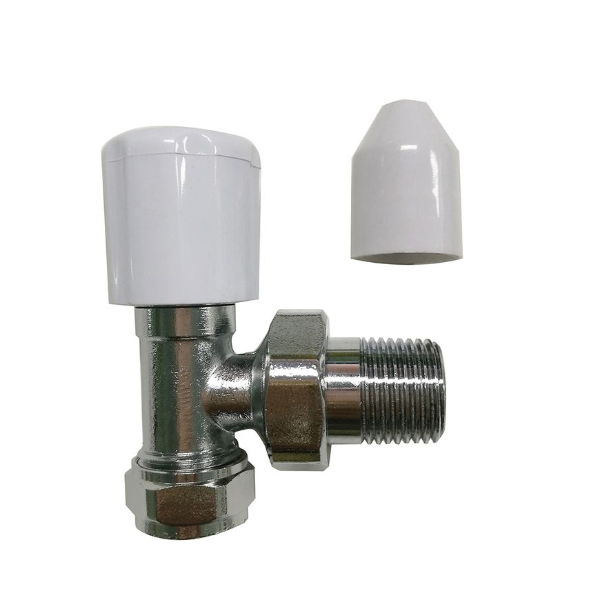 Chrome-Plated Angled Radiator Valve 15mm