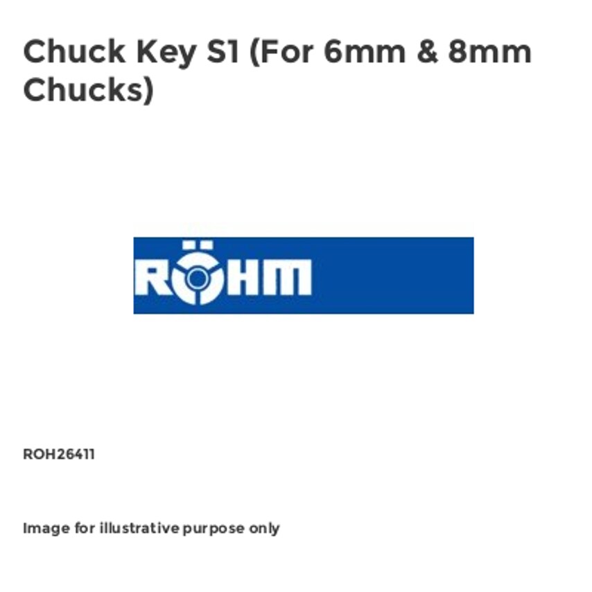 Chuck Key S1 (For 6mm & 8mm Chucks) ROH26411