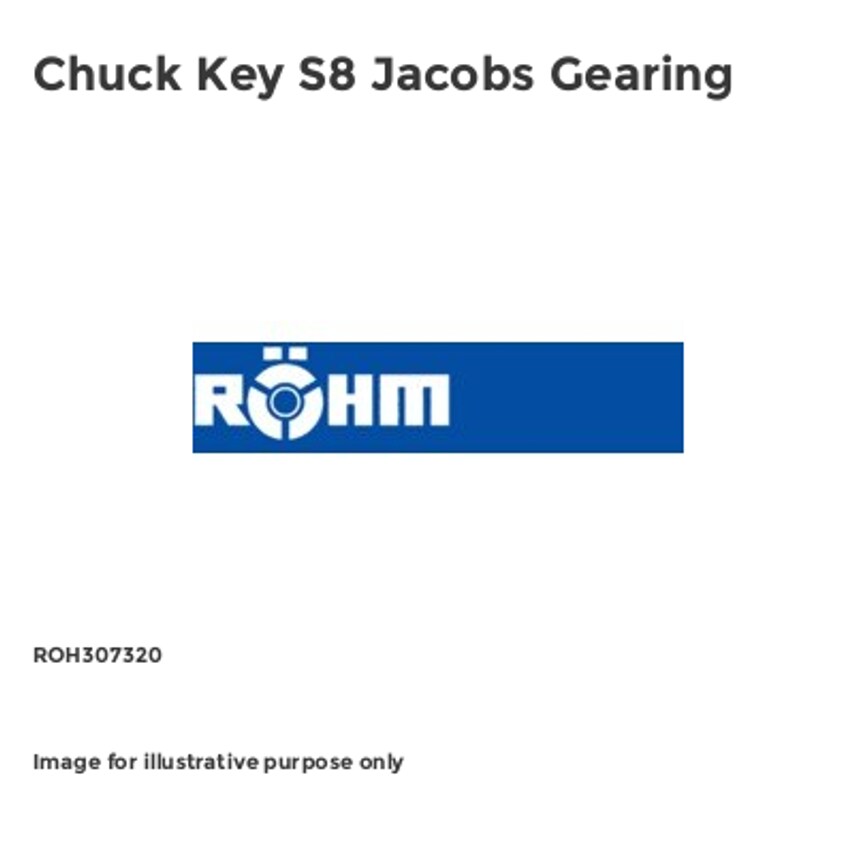 Chuck Key S8 Jacobs Gearing