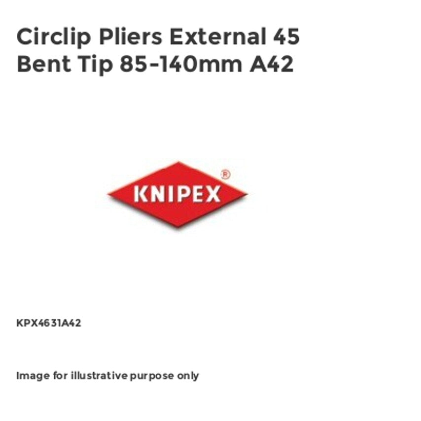 Circlip Pliers External 45 Bent Tip 85-140mm A42