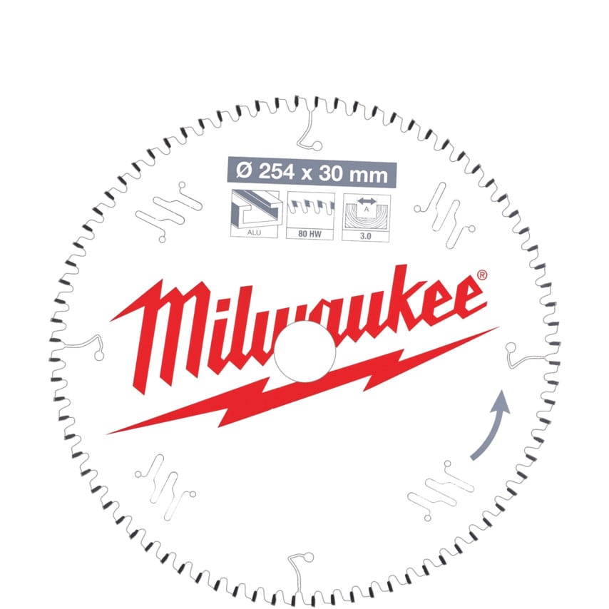 Circular Saw Blade (Csb) MS Alu 254x30x3.0x80TF Neg