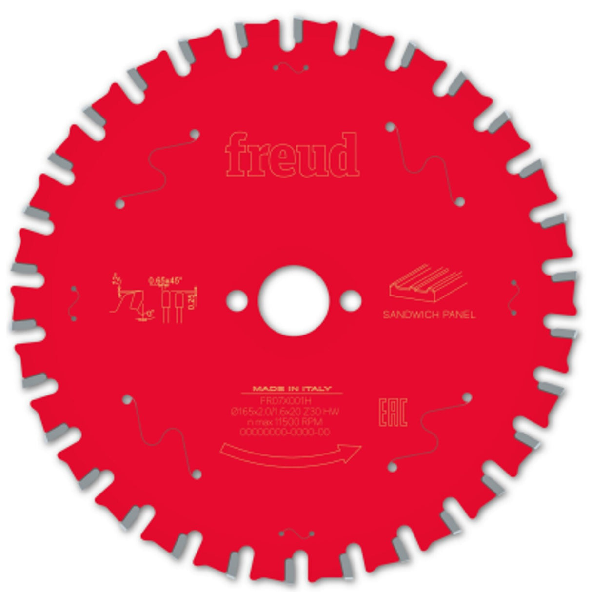 Circular Saw Blade Hh Sandwich Panel 165 x 20 x 2.0/1.6 X T30