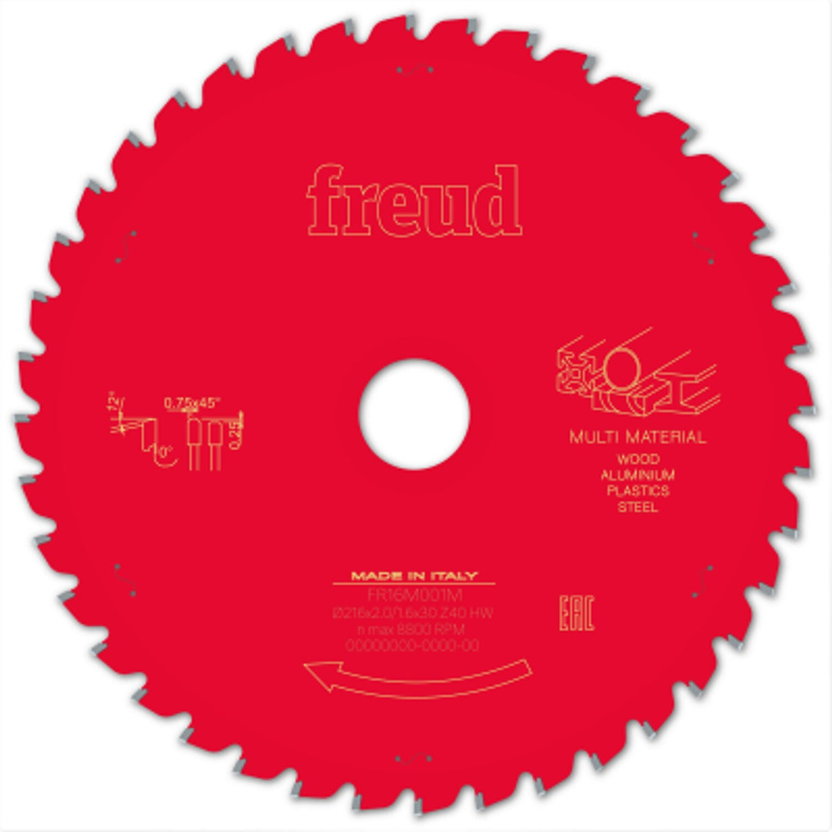 Circular Saw Blade Miter Multi-Material 216 x 30 x 2.0/1.6 X T40 LP91M 003P