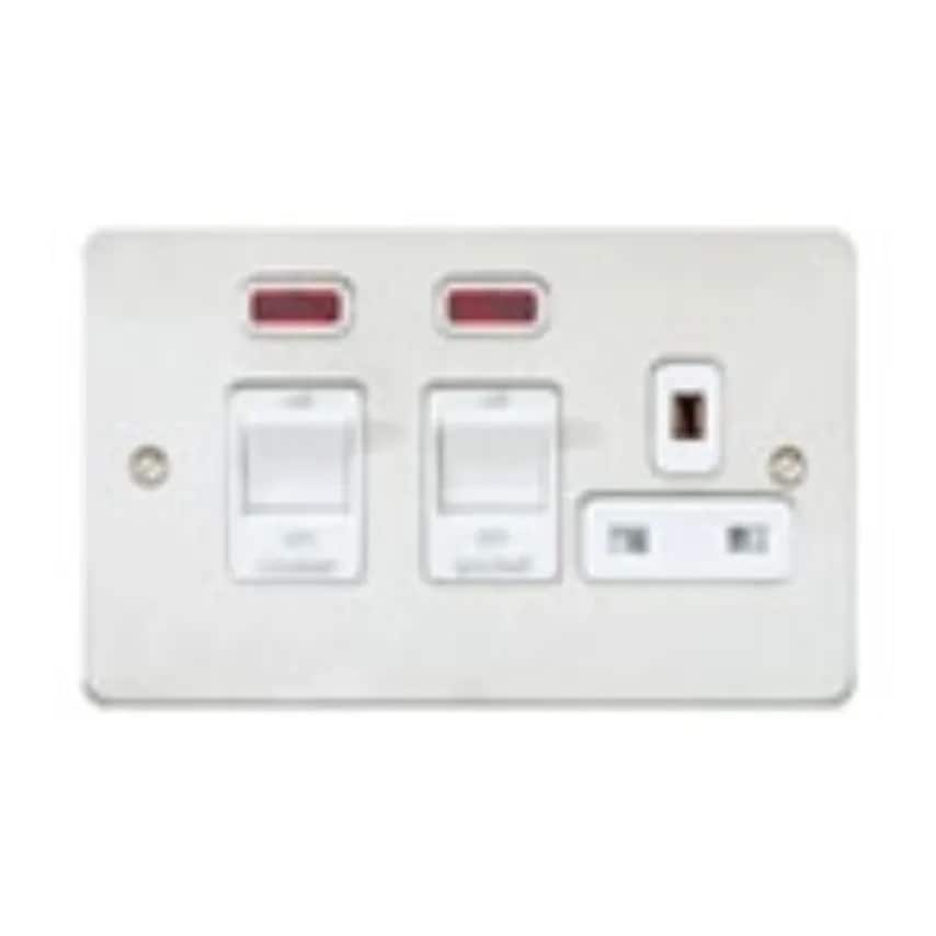 Ckr Control Switch DP Main Switch and socket Neon 45A Lacquered Brs - K14361LBSB