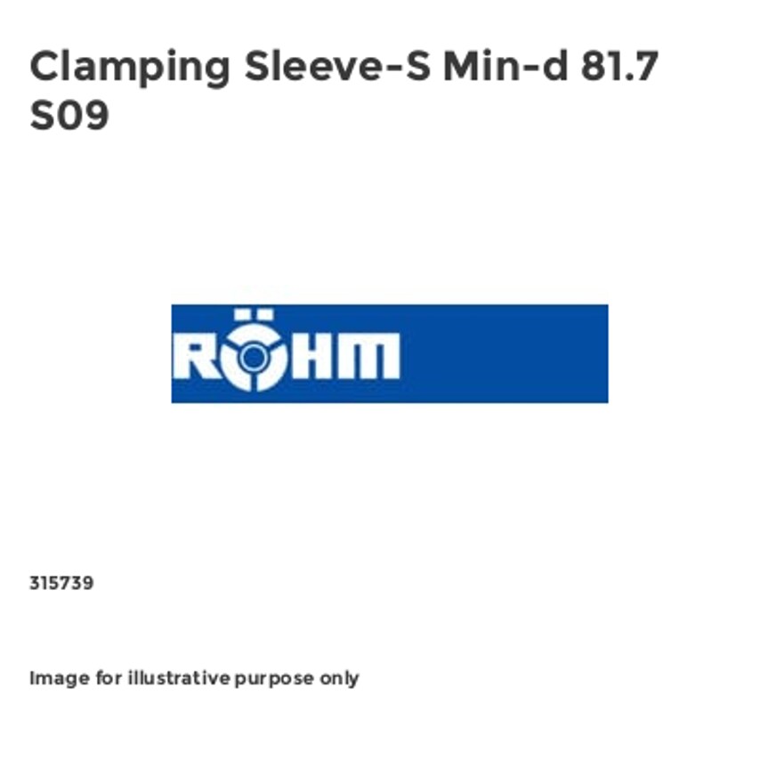 Clamping Sleeve-S Min-d 81.7 S09