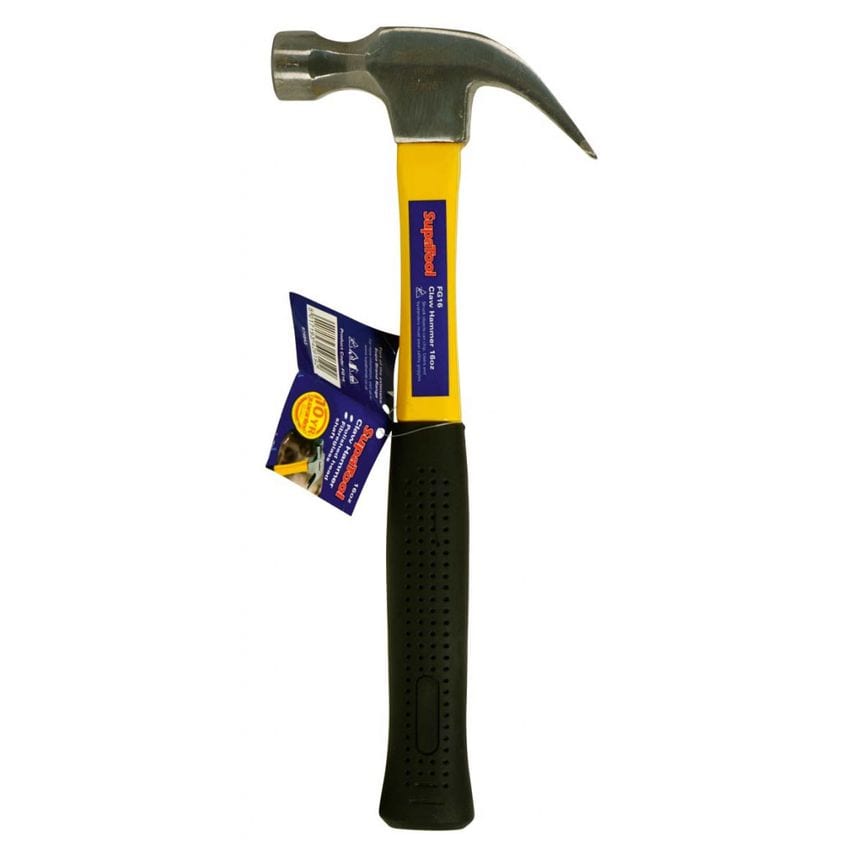 Claw Hammer with Fibreglass Shaft 16oz