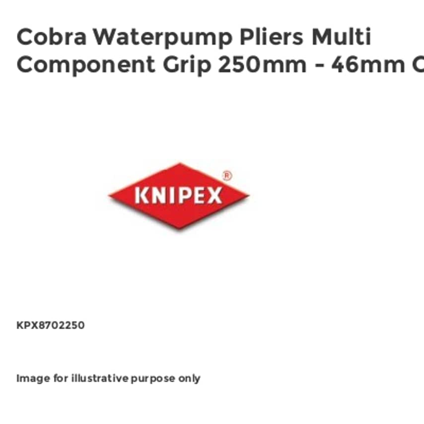 Cobra Waterpump Pliers Multi Component Grip 250mm - 46mm CA KPX8702250