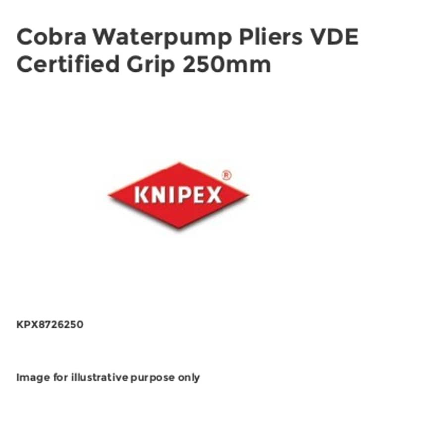 Cobra Waterpump Pliers VDE Certified Grip 250mm