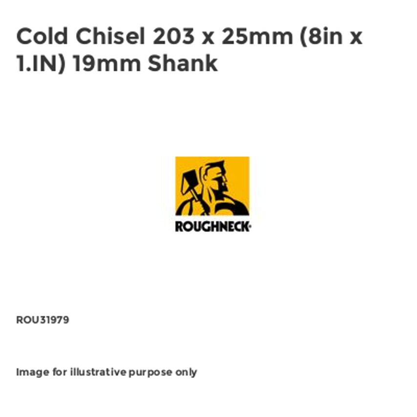 Cold Chisel 203 x 25mm (8in x 1.IN) 19mm Shank