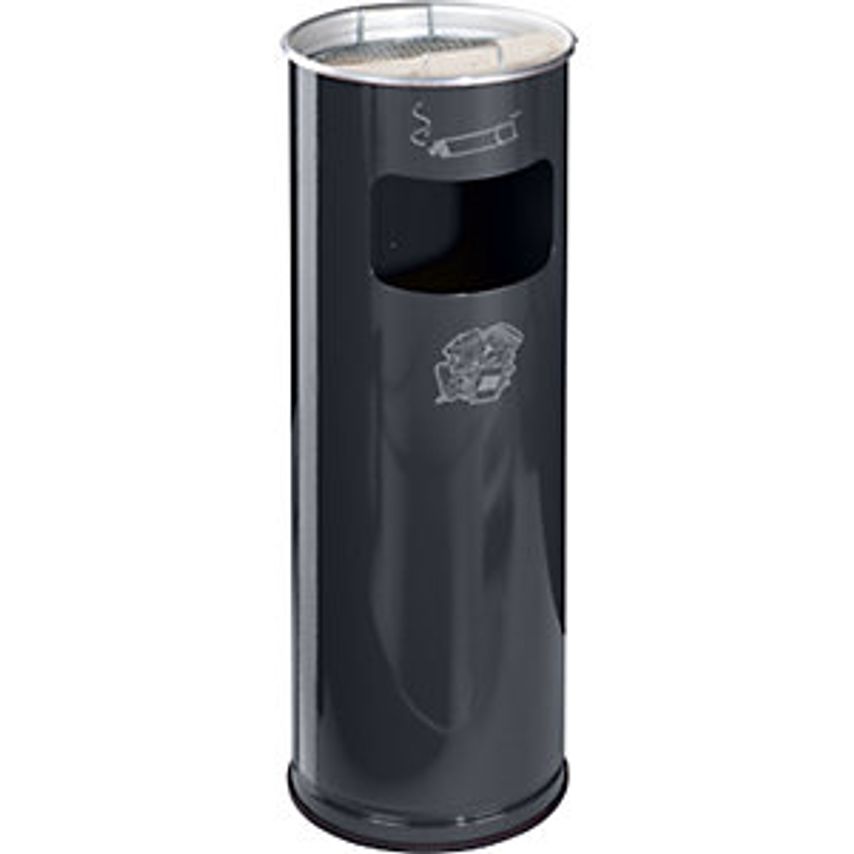 Combination Ashtray, Capacity 17 L, Hx660 X 230mm, Sheet Steel, Charcoal