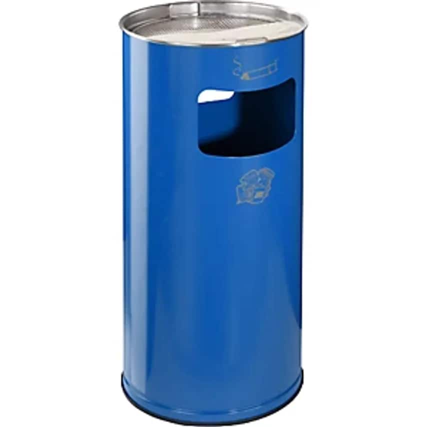 Combination Ashtray, Capacity 37 L, Hx700 X 320mm, Sheet Steel, Gentian Blue