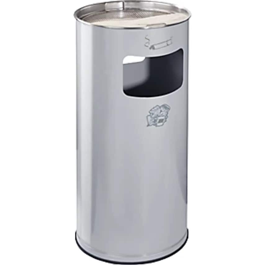 Combination Ashtray, Capacity 37 L, Hx700 X 320mm, Sheet Steel, Silver