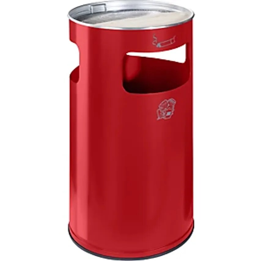 Combination Ashtray, Capacity 69 L, Hx760 X 420mm, Sheet Steel, Flame Red